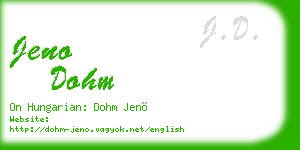 jeno dohm business card